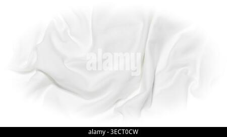 detailed view of white fabric with deep, irregular folds and a soft, matte texture Stock Photo