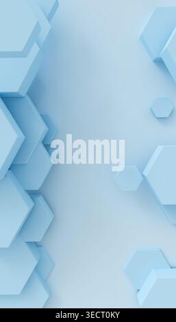 A captivating abstract background featuring an arrangement of blue hexagons in various sizes. The hexagonal shapes lend a modern and dynamic feel, per Stock Photo