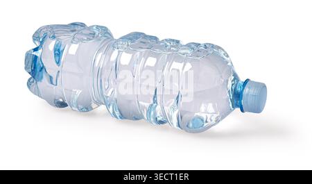 Plastic bottle containing refreshing drinking water, offering hydration on isolated background Stock Photo