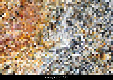 Pixelated mosaic pattern displaying dynamic colorful abstract texture Stock Photo