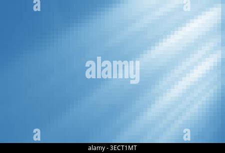 Abstract blue background showing bright pixelated light rays shimmering from top right Stock Photo