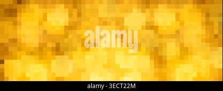 Abstract gold pixel background creating a digital glow and bokeh pattern Stock Photo