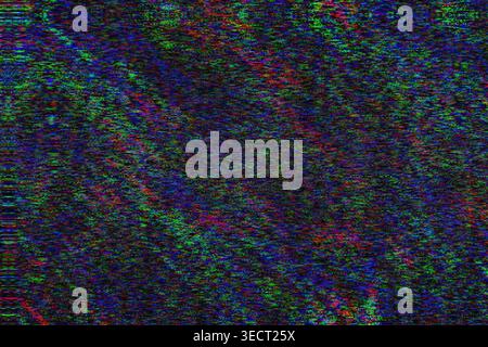 This image features an abstract glitch background with a pixelated pattern in vivid colors, creating a visually striking and dynamic digital art effec Stock Photo