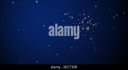 Christmas stars vector overlay. Magic stars luxury sparkling confetti. Christmas spirit. Festive stars vector illustration on dark blue background. Stock Vector