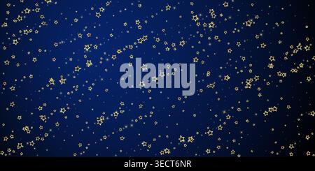 Christmas stars vector overlay. Magic stars luxury sparkling confetti. Christmas spirit. Festive stars vector illustration on dark blue background. Stock Vector