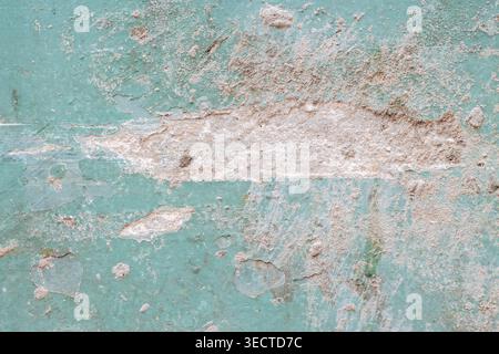 Rustic weathered cracked old  painted concrete wall macro Stock Photo