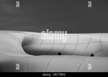 Abstract exterior curves of Teamlab Phenomena building Saadiyat Cultural District Abu Dhabi Stock Photo