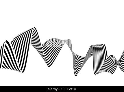 Dynamic vector element in the form of a striped spiral for modern presentations. Stock Photo