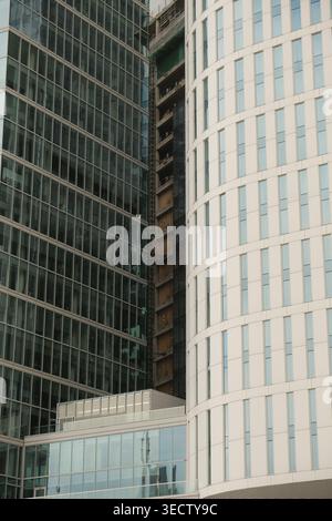 Modern Facade Repeating Geometric Window Pattern Stock Photo