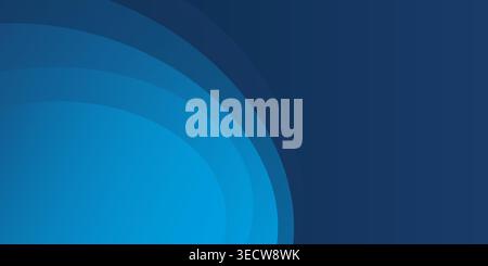 Layered concentric curved shapes in varying blue tones from light cyan to deep navy. Vector design for corporate presentations, website headers, techn Stock Vector