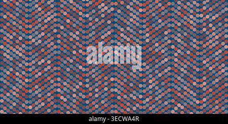 Abstract dotted pattern with colorful small circles forming wavy lines in red, blue and purpole tones. Modern geometric vector background design for c Stock Vector