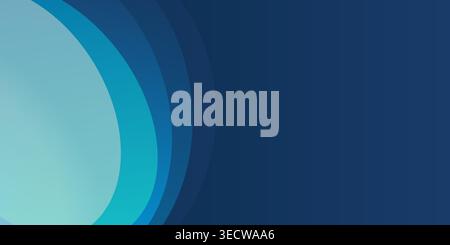 Layered concentric curved shapes in varying blue tones from light to deep. Vector design for corporate presentations, website headers, technology bran Stock Vector