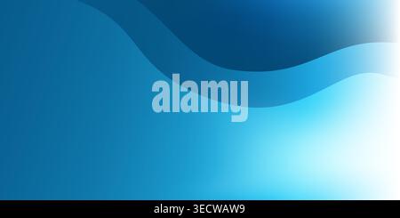 Abstract bright wavy background with translucent wavy, curvy shapes, soft gradient colors in blue and white. Modern flowing design, perfect for digita Stock Vector
