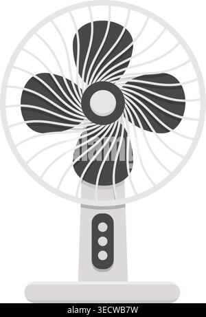Electric fan icon in flat colorful style. Cooler device vector illustration on isolated background. Air ventilator sign business concept. Stock Vector