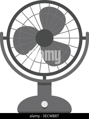 Electric fan silhouette icon in flat style. Cooler device vector illustration on isolated background. Air ventilator sign business concept. Stock Vector