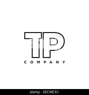 Trendy letter T and P, TP logo design template. Minimal monogram initial based logotype for company identity. Stock Vector