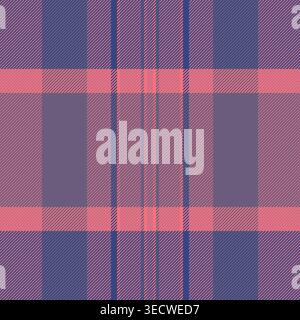 Cut out background plaid tartan, model vector fabric pattern. Romance check texture seamless textile in red and blue colors palette. Stock Vector