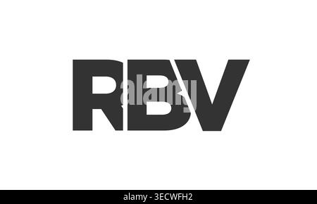 RBV logo design template with strong and modern bold text. Initial based vector logotype featuring simple and minimal typography. Trendy company ident Stock Vector