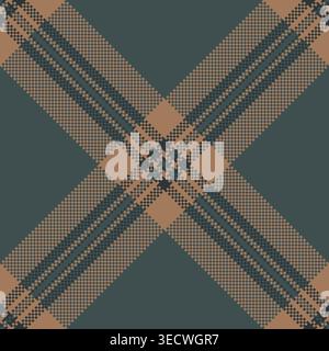Close up background seamless fabric, diwali pattern plaid textile. Linear texture check tartan vector in pastel and orange colors palette. Stock Vector
