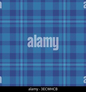 Empty fabric seamless plaid, form pattern tartan vector. Cross textile background texture check in cyan and blue colors palette. Stock Vector