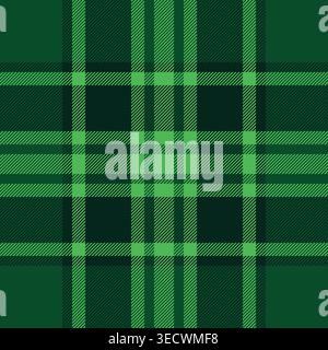 Selection seamless texture plaid, panel tartan fabric background. Season check textile vector pattern in mint and black colors palette. Stock Vector