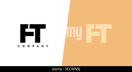 Trendy letter F and T, FT logo design template. Minimal monogram initial based logotype for company identity. Stock Vector