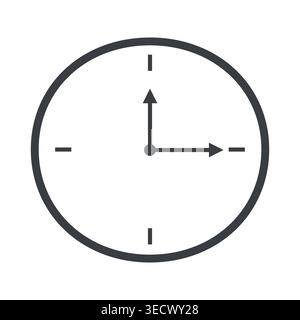 Clean and modern wall clock icon design featuring simple lines and balanced proportions. Perfect for apps, websites, UI elements, and branding project Stock Vector