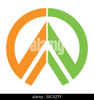 Round line Best triangle company logo design Stock Vector