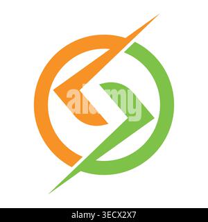 Letter S inside circle custom logo design Stock Vector