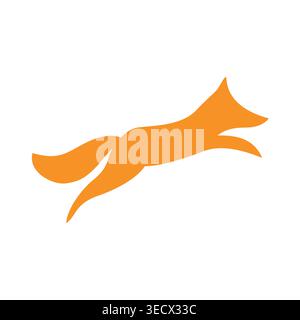 Fox jumping brand logo design Stock Vector