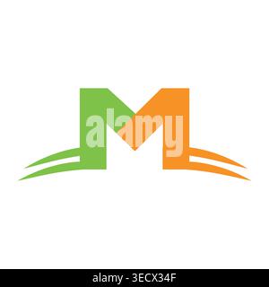 Creative letter m logo design brand Stock Vector