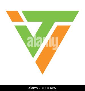 Letter tv logo design branding Stock Vector