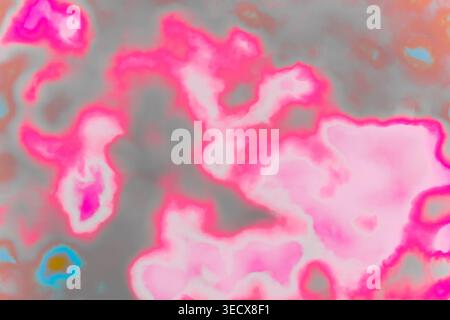 Vivid Pink Neon Abstract Background with Fluid Hot Pink and Gray Blurred Shapes Stock Photo
