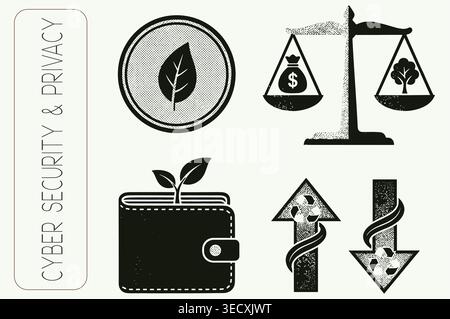 Creative collection of professional corporate doodles featuring gears, plans, and charts Stock Vector