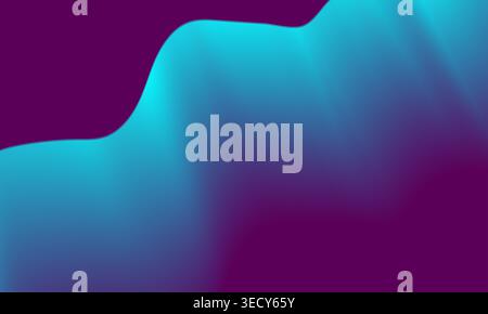 Elegant abstract background with cyan flowing lines on deep purple backdrop modern graphic design wavy texture liquid motion creative digital art cont Stock Photo