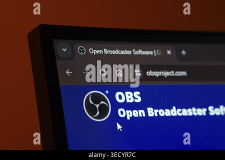 Dhaka, Bangladesh- 02 June 2025: Close-up of a computer screen displaying the web interface in dark mode Stock Photo