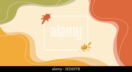 Rectangular banner template with Abstract Shapes Copy space Minimalist Flat design Paper Cut Effect. Isolated Vector illustration Autumn Season Thematic Cards Promo banner, leaflets, label, price tag Stock Vector