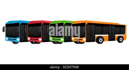 City Bus. Smart Bus. Transportation Bus. Vector Illustration. Stock Vector