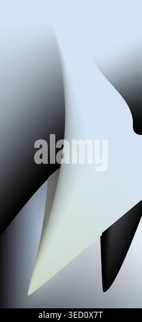 A smooth, abstract composition featuring flowing curves and gradients in light blue and gray tones, creating a sense of depth and movement Stock Vector