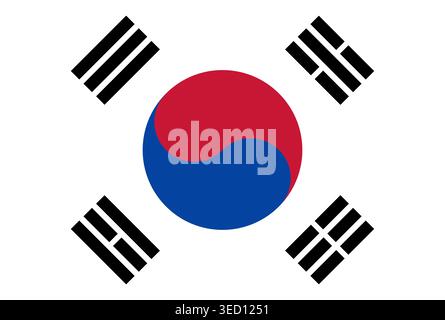Flag of Korea. Korean Flag. Vector Illustration. Stock Vector