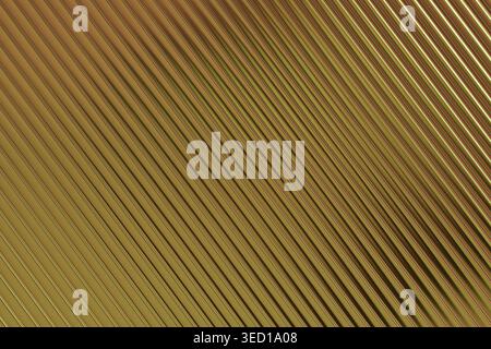 Diagonal gentle yellow lines create a rhythmic pattern, glossy texture with subtle golden highlights, smooth depth. Geometric abstract minimal background. For modern website backgrounds, digital art. Stock Photo