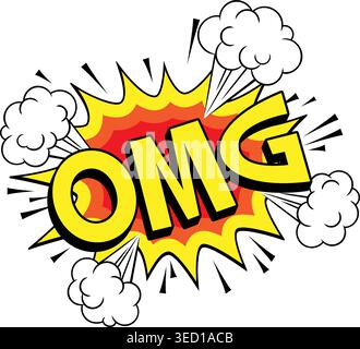 OMG Comic Book Pop Art Explosion Burst Graphic Stock Vector