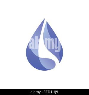 Elegant abstract blue gradient water drop design with flowing layered shapes and modern fluid aesthetics. Stock Vector