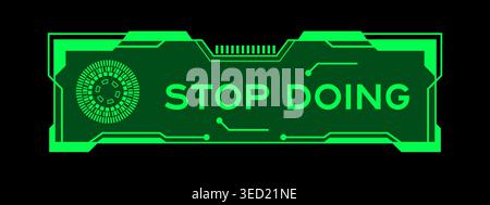 Futuristic hud banner that have word on user interface screen on green background Stock Vector