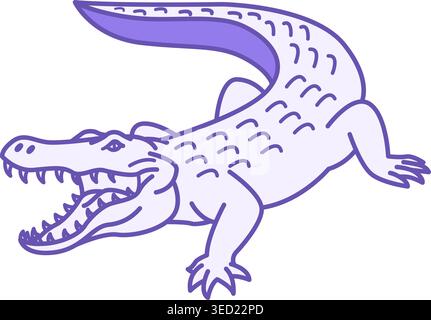 Colored Crocodile Icon. Vector Illustration. Caiman, Alligator. Reptile With Open Toothy Mouth. Animal Concept Stock Vector