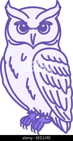 Colored Owl Icon. Vector Illustration. Bird. Symbol Of Wisdom, Knowledge, And Intelligence. Animal Concept Stock Vector