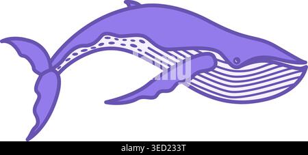 Colored Whale Icon. Vector Illustration. Marine Mammal, Killer Whale, Fish. Animal Concept Stock Vector