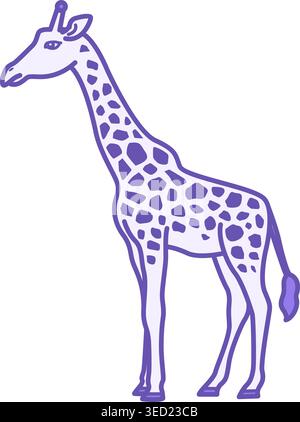 Giraffe Color Icon. Vector Illustration. Mammal. Giraffe With Long Neck, Thin Legs And Dark Spots On The Body. Animal Concept Stock Vector