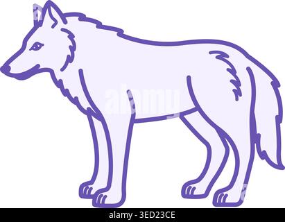 Colored Wolf Icon. Vector Illustration. Large Predatory Mammal. Symbol of Devotion and Fearlessness. Animal Concept Stock Vector