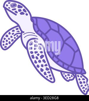 Colored Turtle Icon. Vector Illustration. Reptile, Turtle with Shell. Symbol of Wealth, Long Life, and Fertility. Aquatic Animal Concept Stock Vector